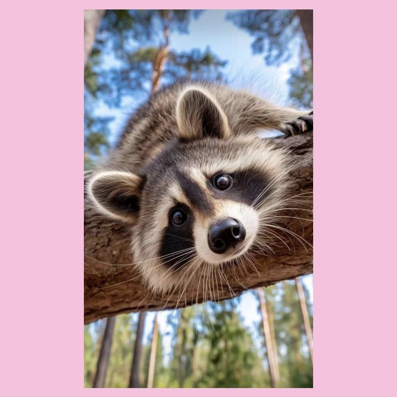 Curious Raccoon on Tree Limb