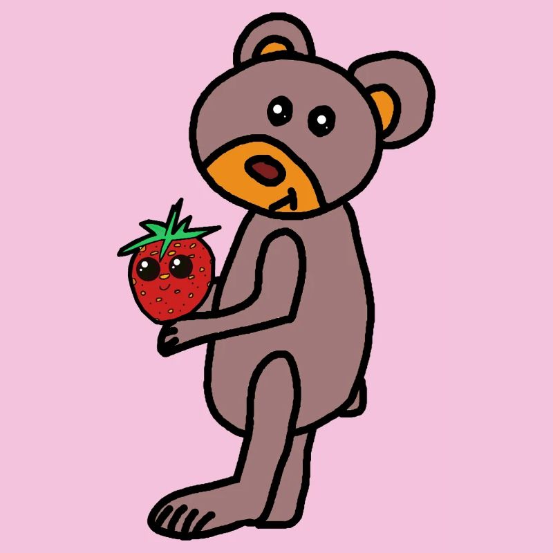 Teddy Teddys Kind Bär  Erdbeere