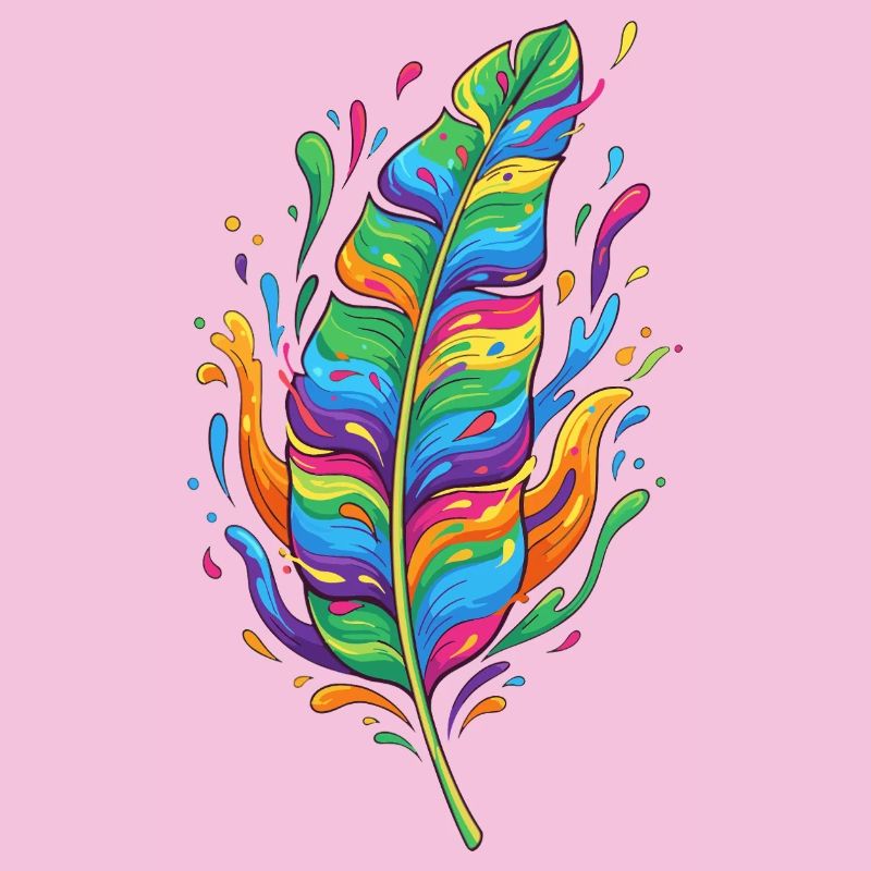 Regenbogenfeder Farbexplosion