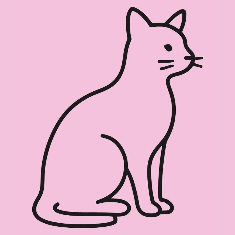 Silhouette de chat en trait