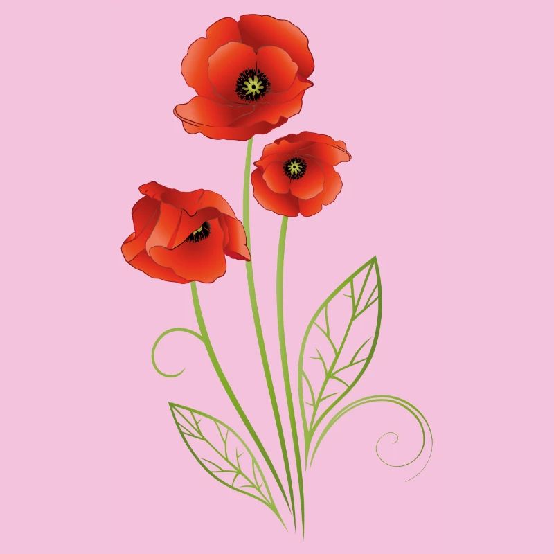 Coquelicots avec des feuilles de filigrane. Été.