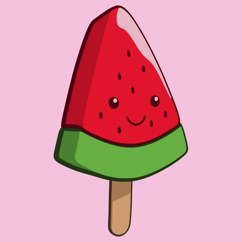 Glace à la pastèque Art sur un bâton