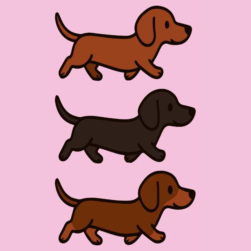 Lauf-Dackel-Muster-Hunde-Illustration