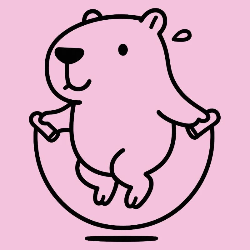 Capybara avec illustration de corde à sauter