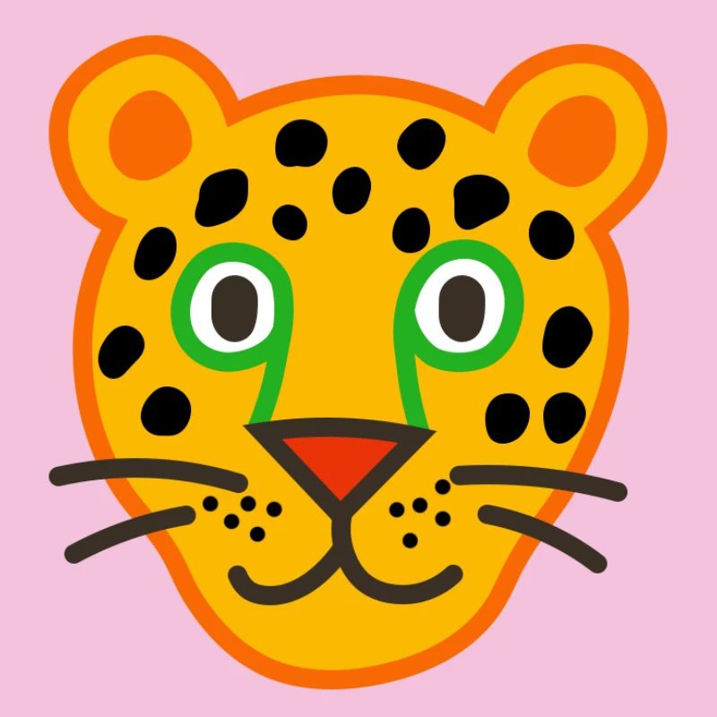 Cute Leopard Face Illustration