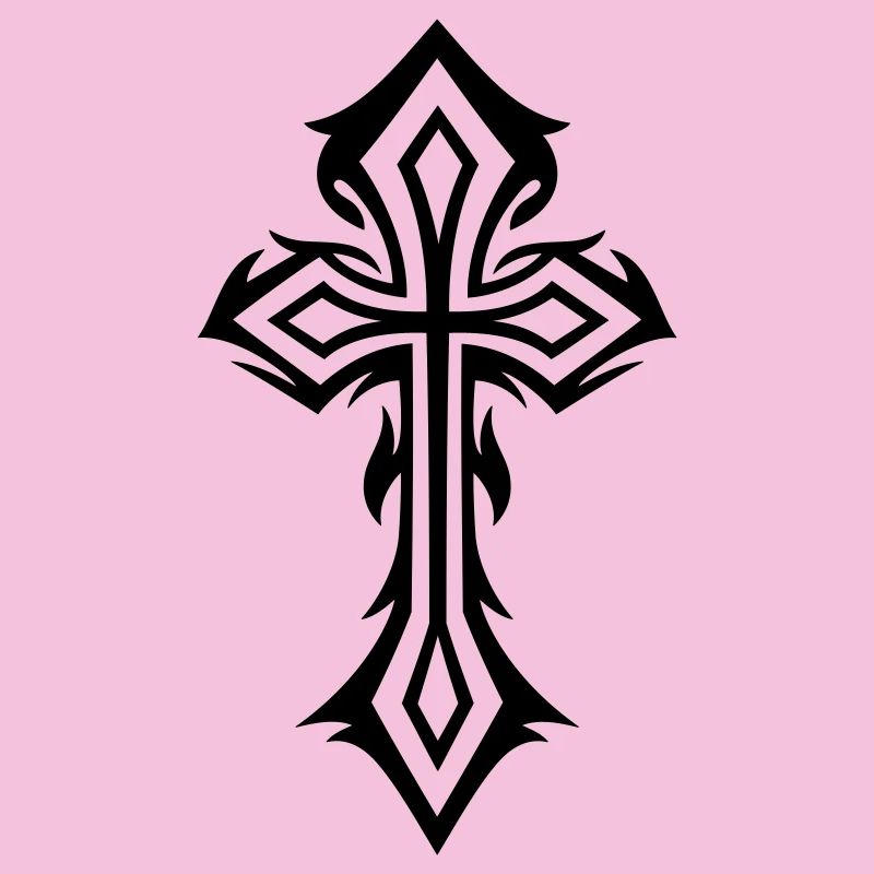 Croix, Crucifix, avec des épines, style gothique.