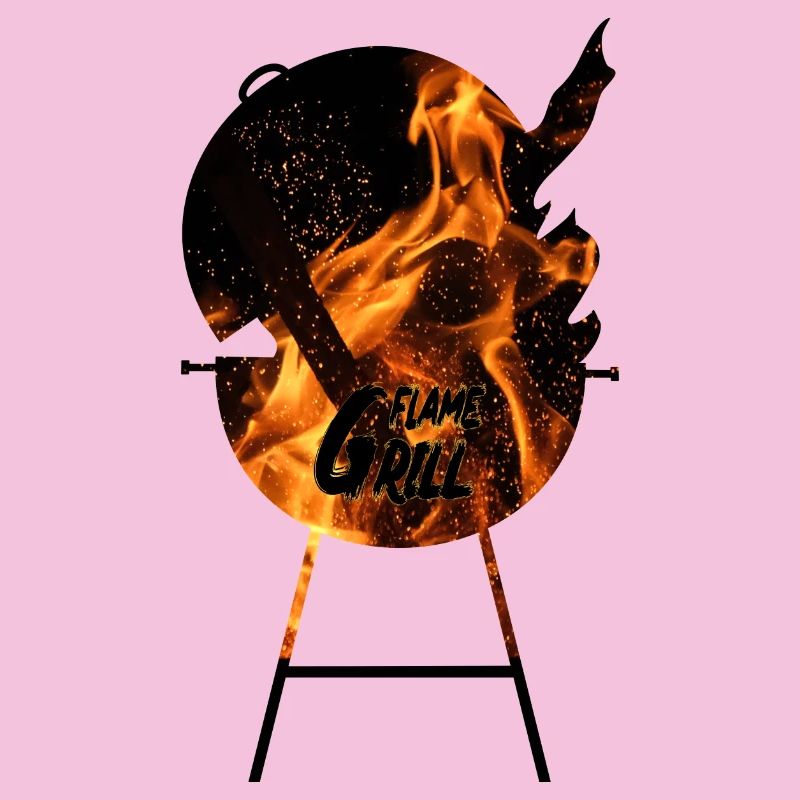 Grill with Fire BBQ Design for Men