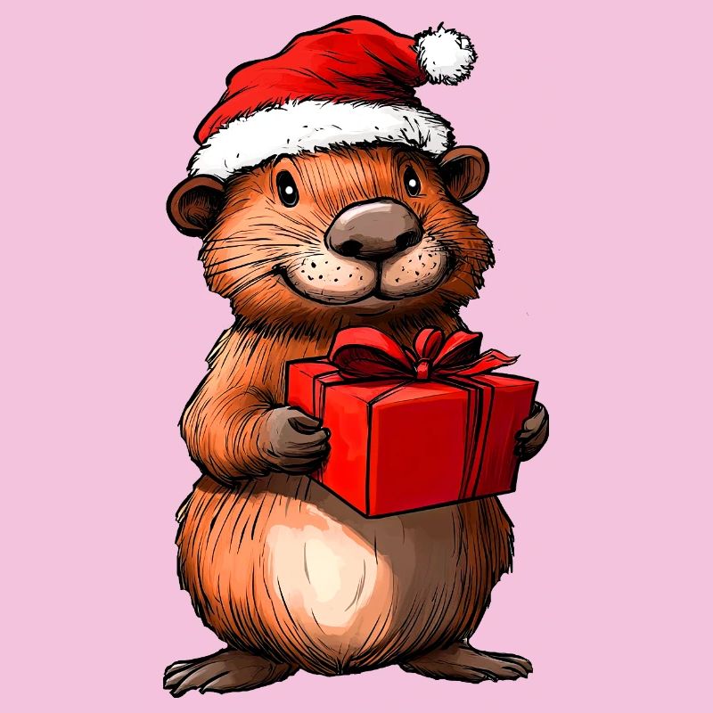 Biber Weihnachten / Weihnachtsmann Biber