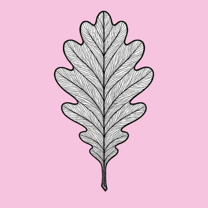 Monochromes Eichenblatt-Design