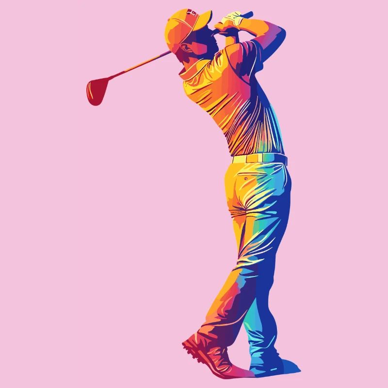 Regenbogen Golfer Swing
