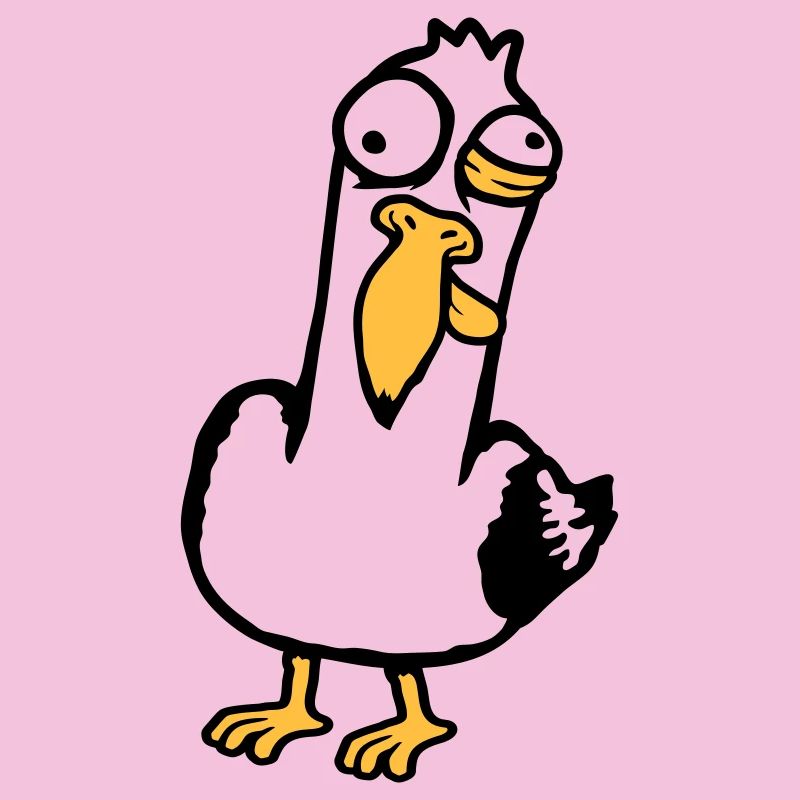 Verrückte Möwe Schielend Grimasse Wahnsinnig Vogel