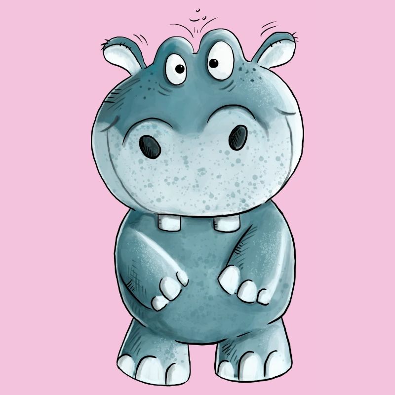 Blaues Nilpferd I Wildtiere Comic
