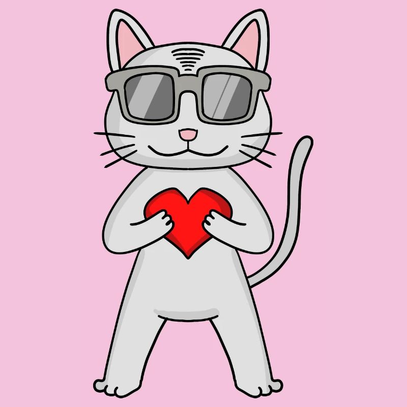 Devon Rex with sunglasses and heart
