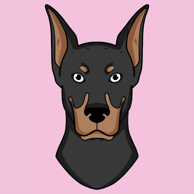 Dobermann Kopf Hund Hundebesitzer Geschenk