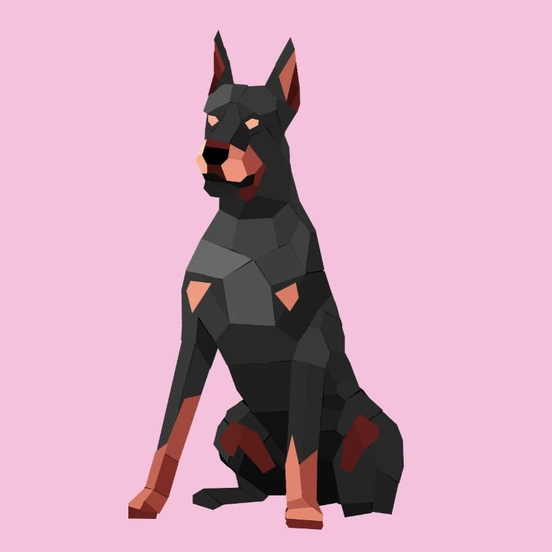 Doberman moderne – art low poly