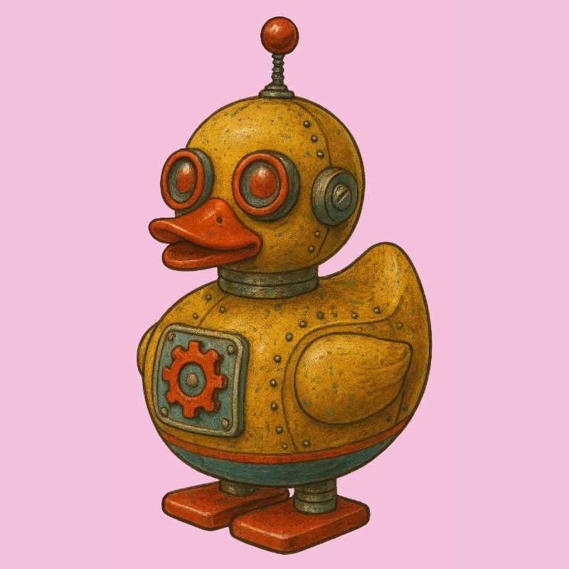 Retro Tin Robot Duck