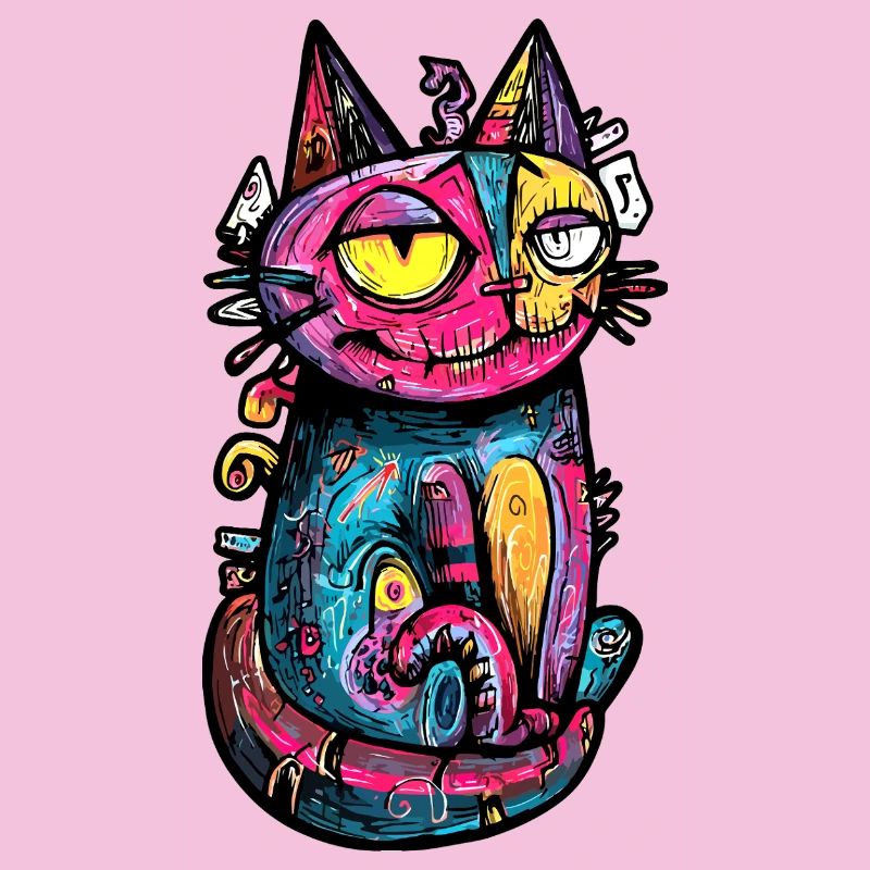 Chat Coloré Art Design