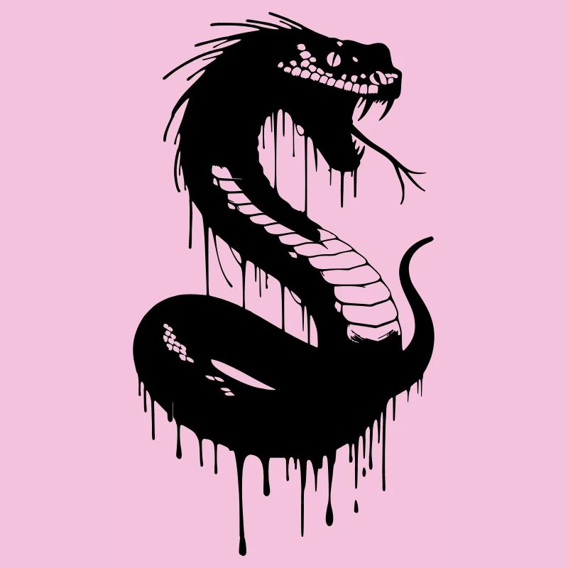 Schwarze Schlange mit tropfender Tinte