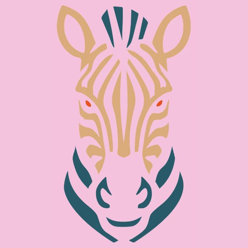 Zebra Head Neon Lines