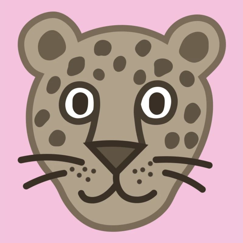 Niedliche Leopardengesicht Karikatur