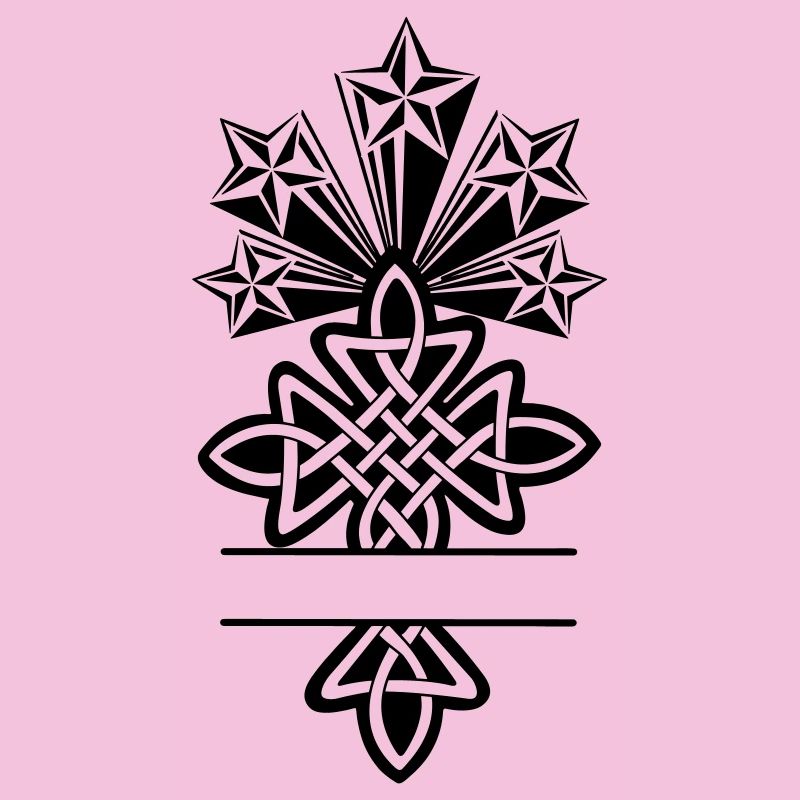 Celtic cross monogram five stars