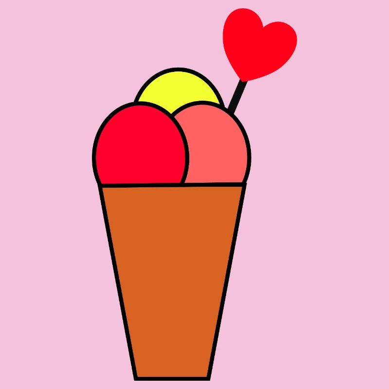 Herz im Eisbecher Eis