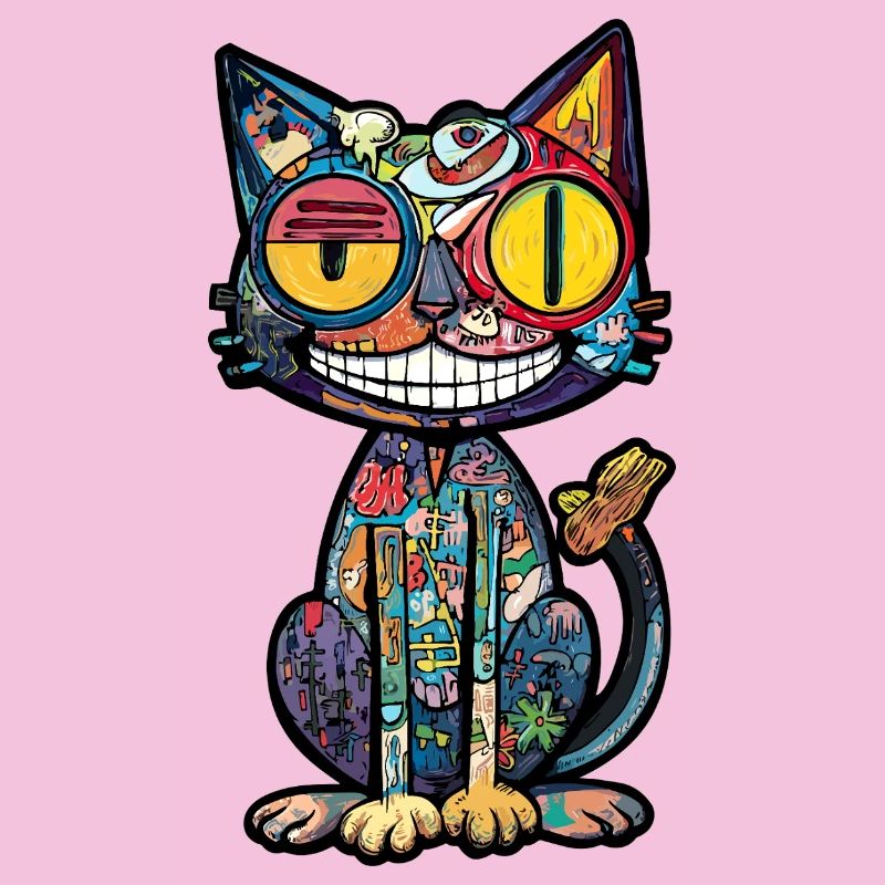 Katze Kunst Bunt Kätzchen