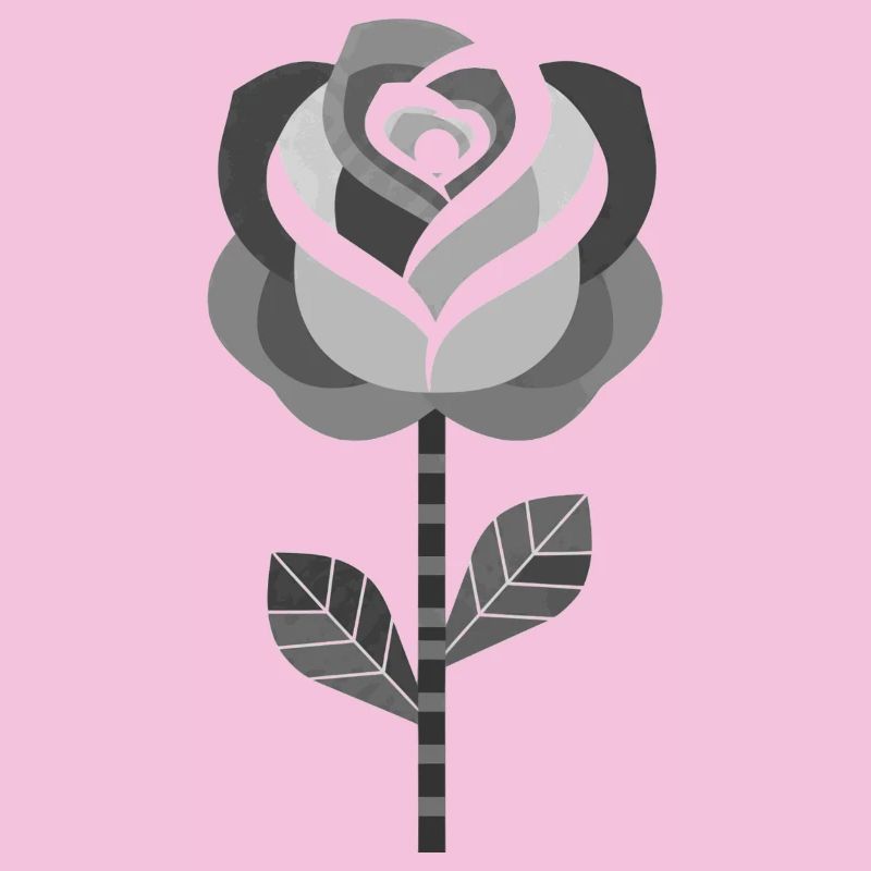 Conception graphique de rose en noir et blanc
