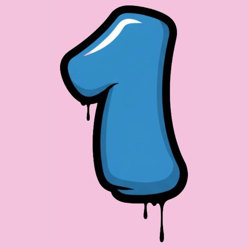 Blaues Nummer Eins Design
