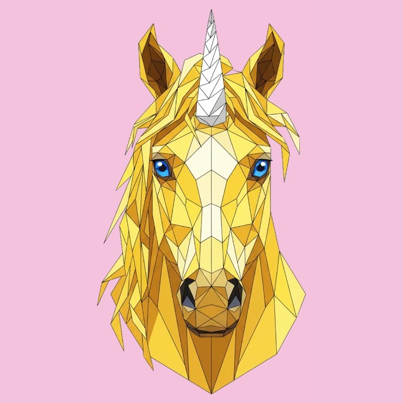 Polygon-Einhorn Kopf