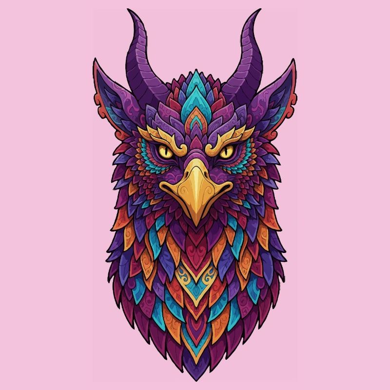 Bunte Eule mit Hörnern