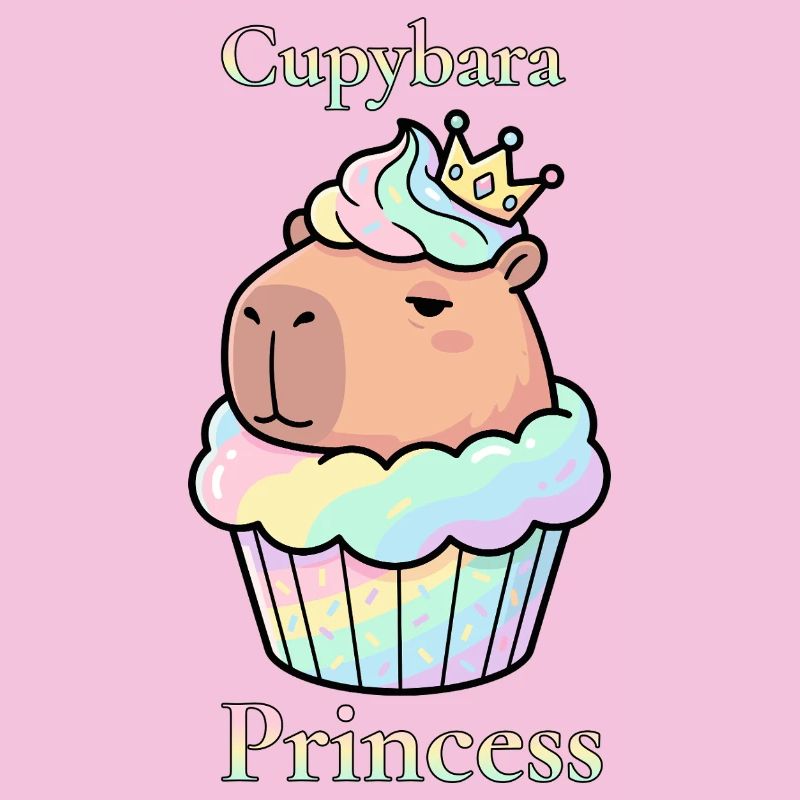 Cupcake Princesse Capybara avec couronne