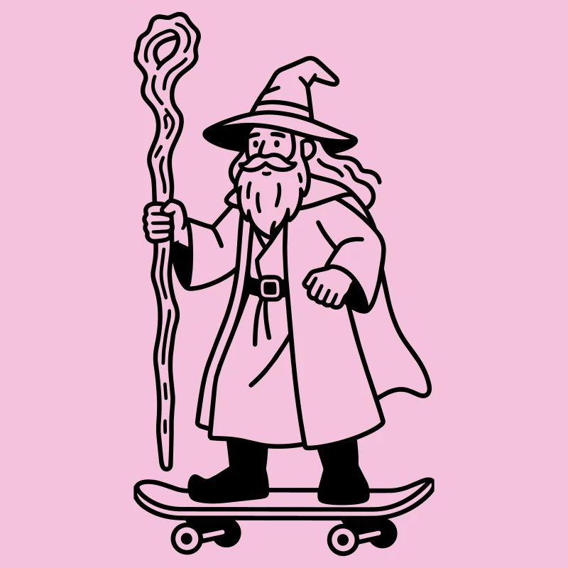 Wizard sur skateboard