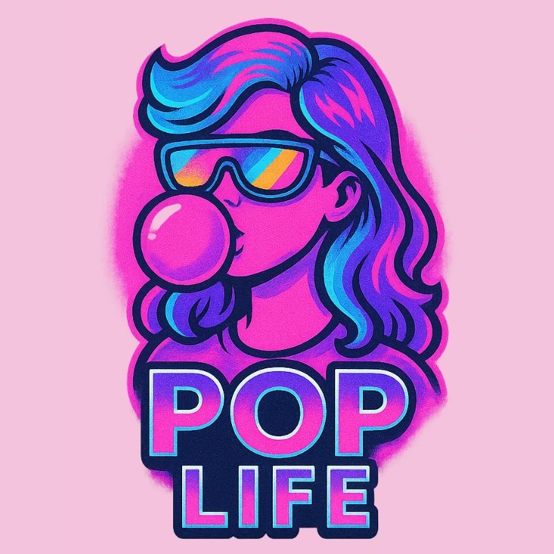 Retro Neon Mädchen Bubblegum Pop Design