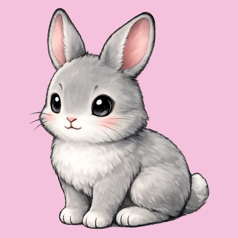 Illustration du lapin gris