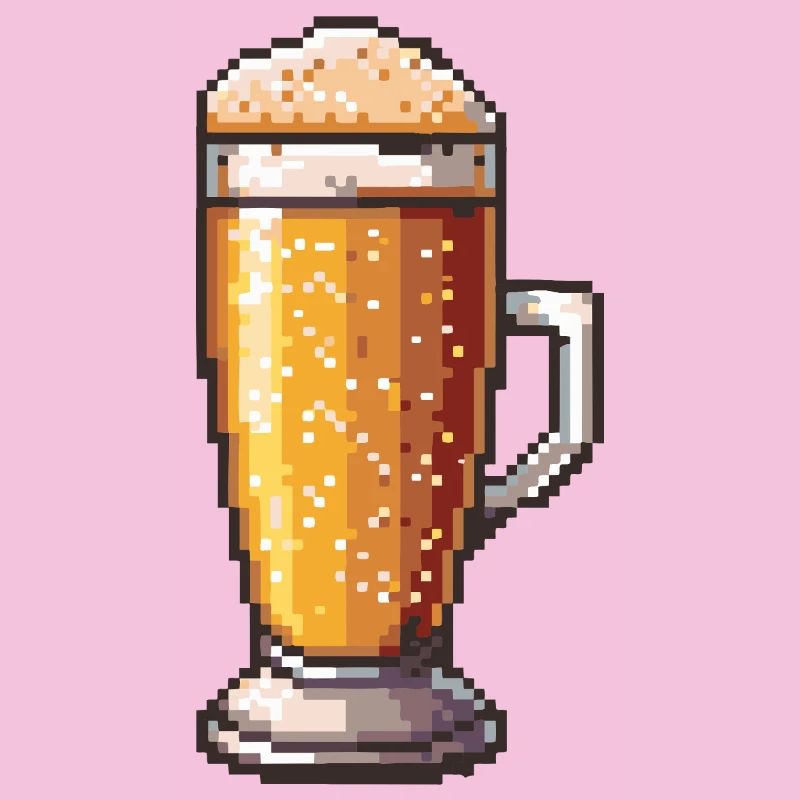 Pixelbier Krug Retro Glanz