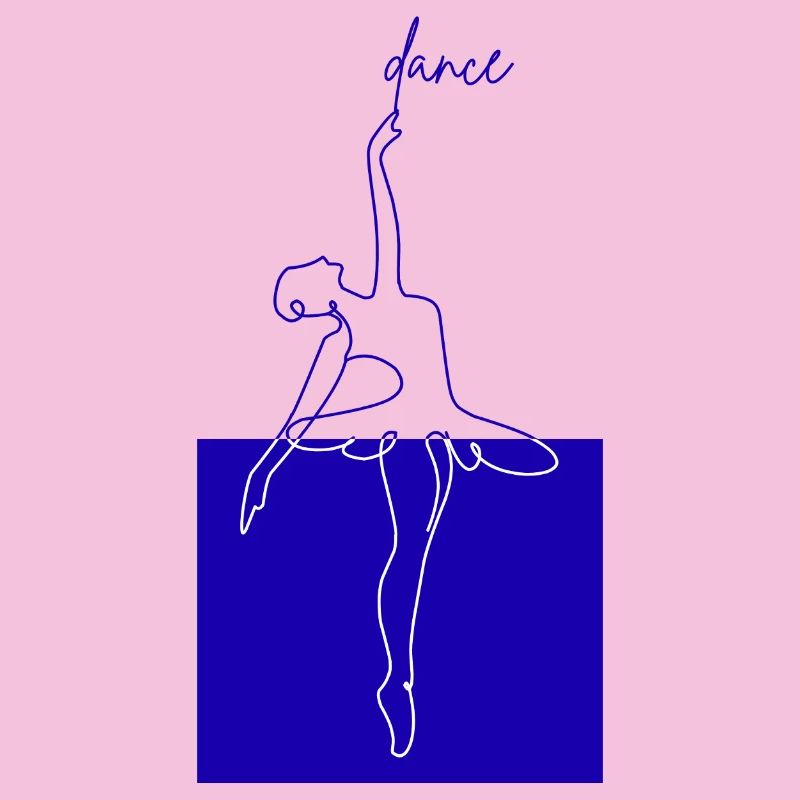 Blue Line Ballet Minimal Form Dancing