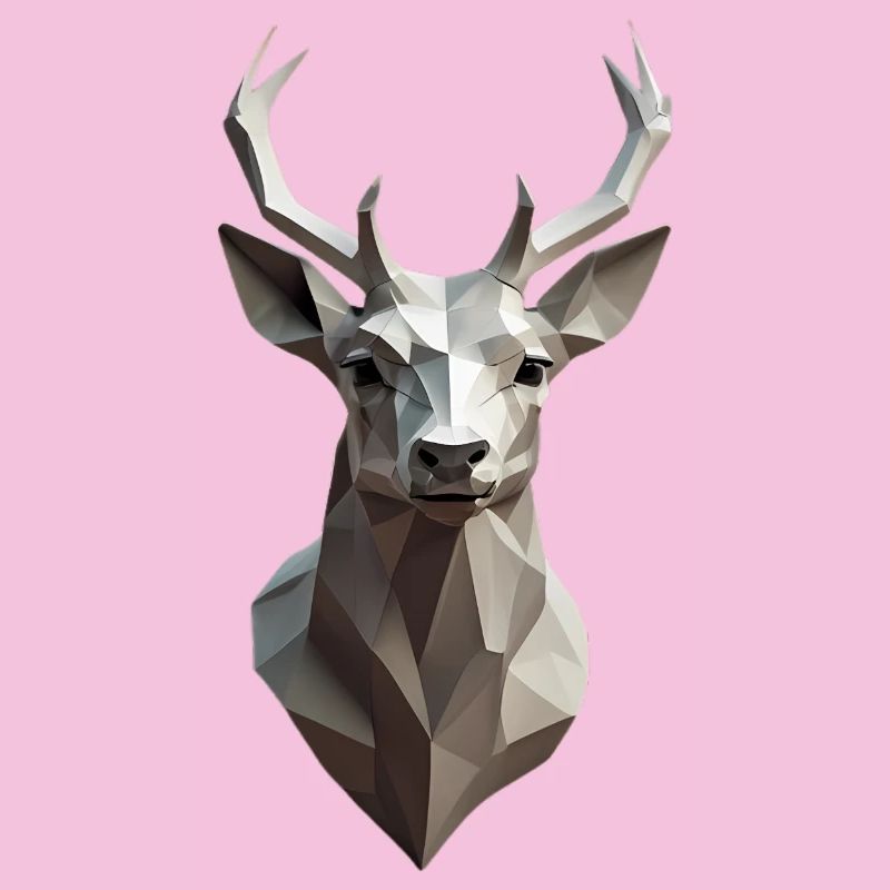 Geometrischer Hirschkopf Low-Poly
