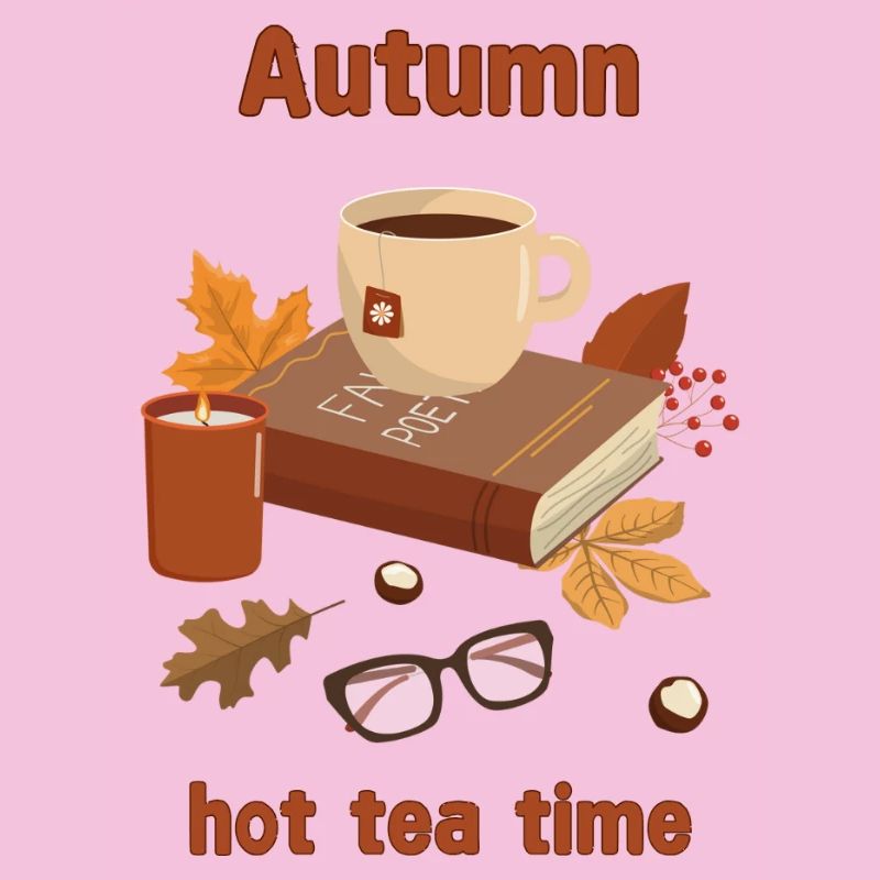 Herbst Heißer Tee Zeit Illustration