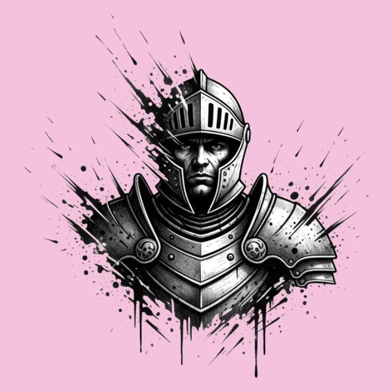 Chevalier d’acier dans le style des éclaboussures