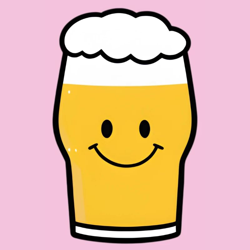 Dessin animé joyeux avec verre à bière