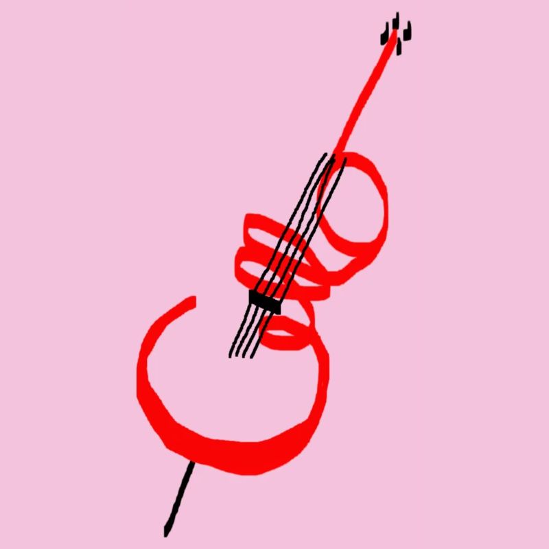 Lettrage violoncelle rouge