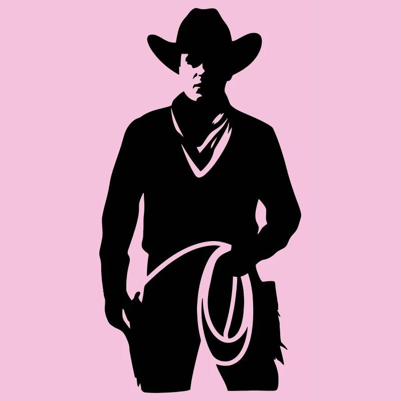Silhouette de cow-boy solitaire