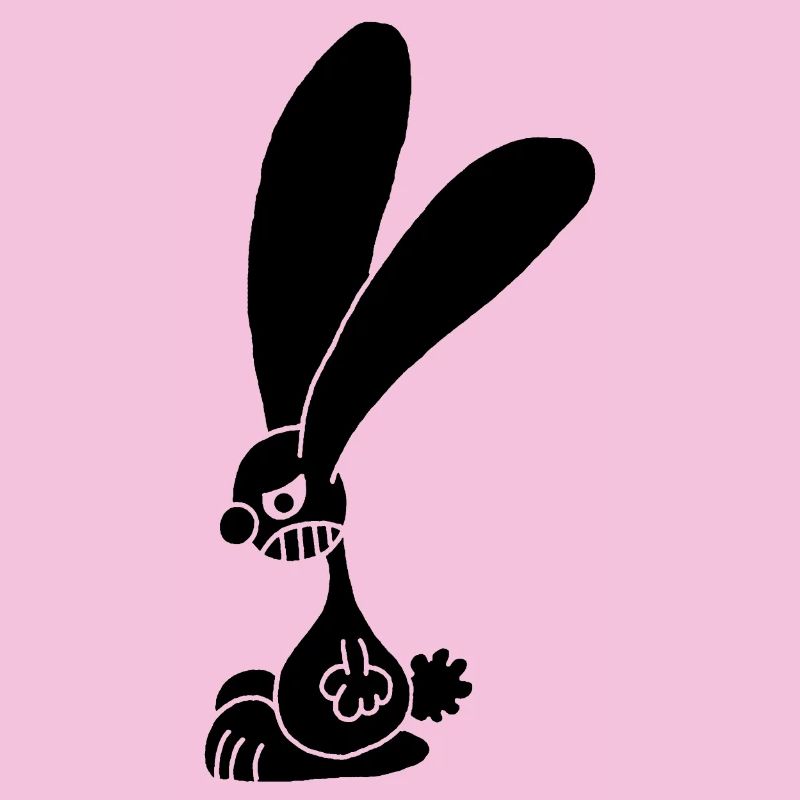 Lapin noir grognon