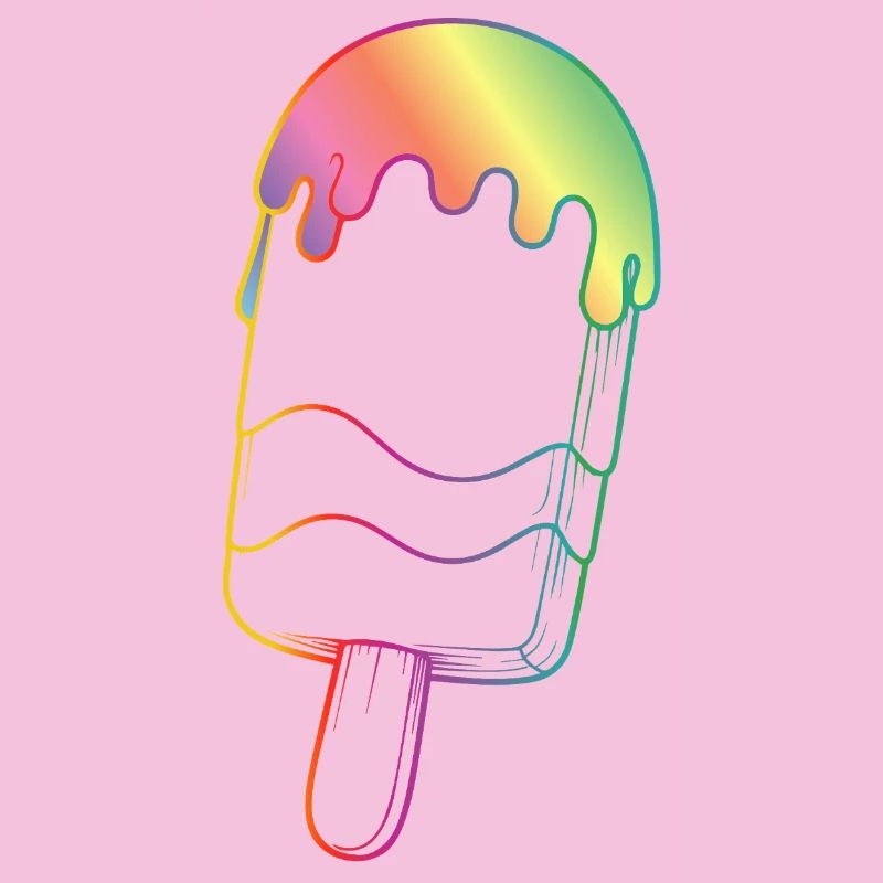 Regenbogen Eis Outline Neon Style 