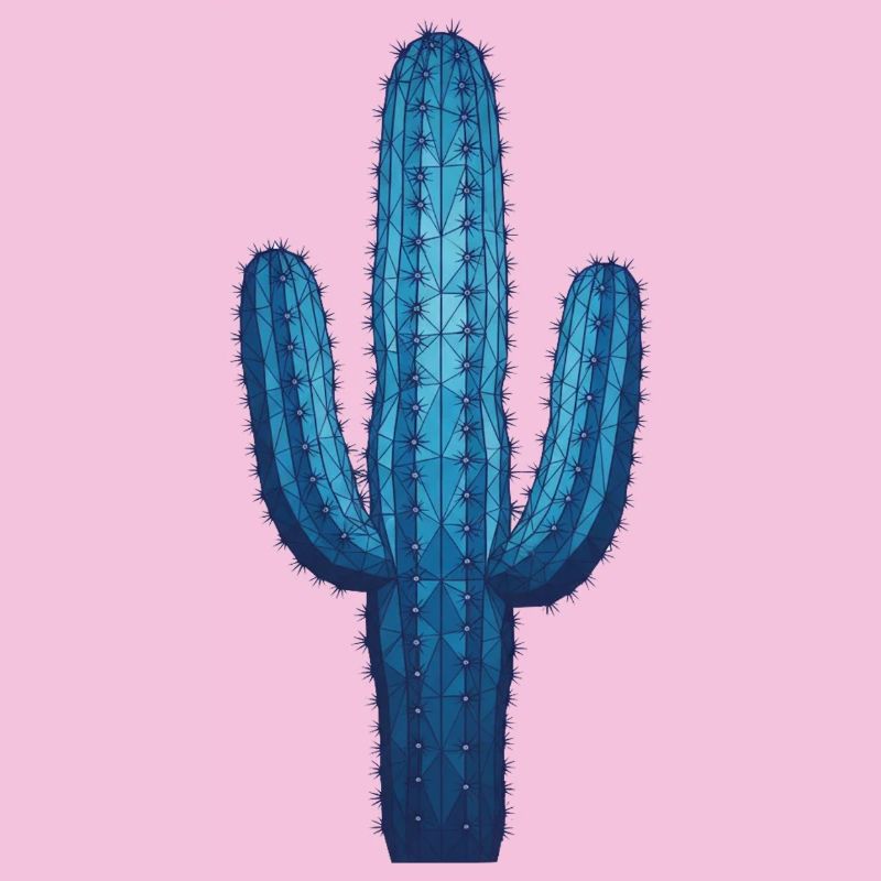 Blue geometric cactus