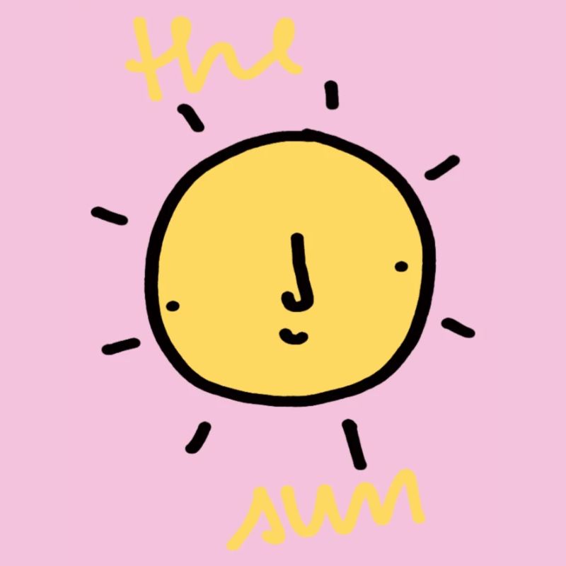 Minimalist Sun Face Illustration