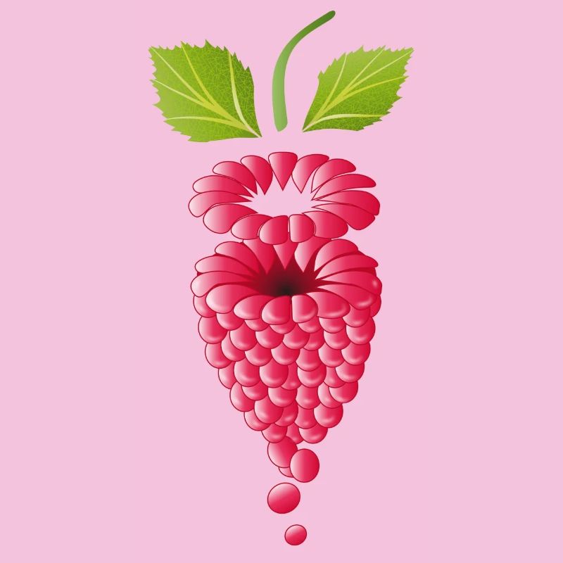 floating pink ripe raspberry
