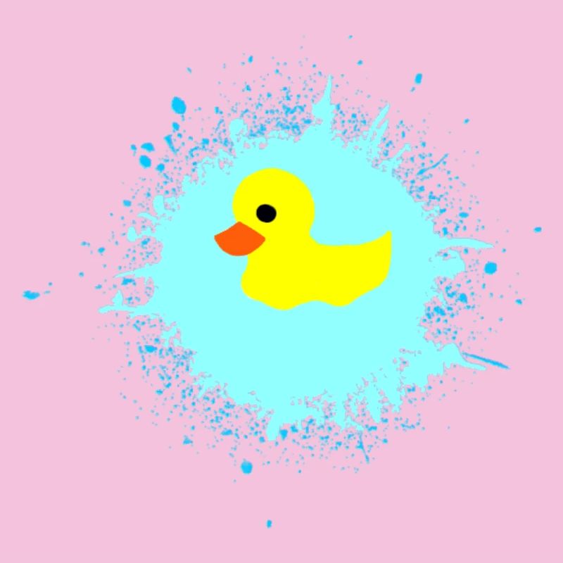 GelbeEnte auf Blauem Spritzer