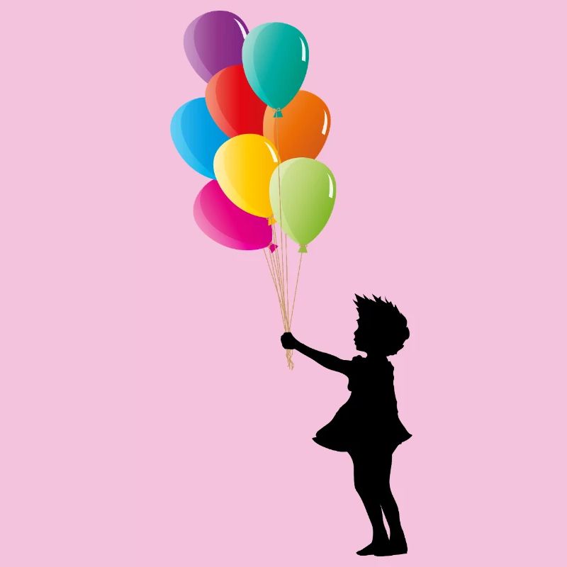 Mädchen mit bunten Luftballons